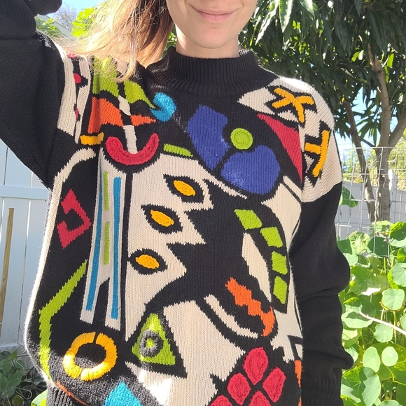 Colorful Geometric Pattern Sweater - Picture 2 of 6